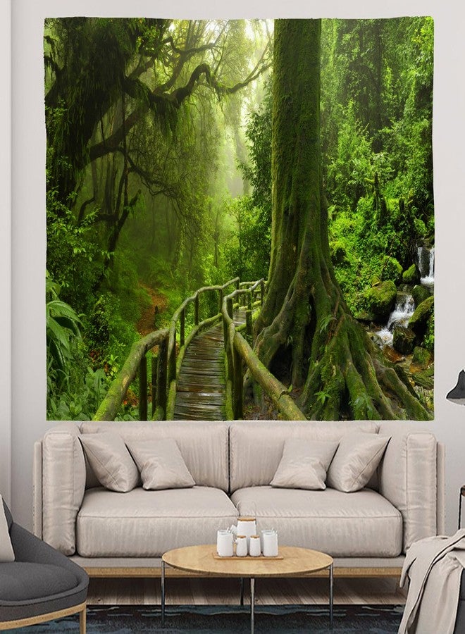 LYFANS Handicrafts Forest Ancient Road psychedelic Design Tapestry Flower Colorful Plant Bedroom, Living Room, Dormitory Daily Forest Decoration Tapestry (79x59 Inches) - Image 1
